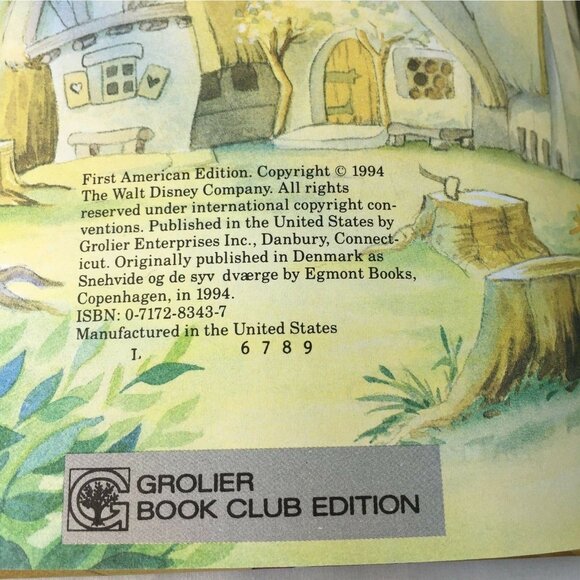 Snow White and the Seven Dwarfs Grolier 1994 Hardcover Book Disney Vintage u - Picture 11 of 12